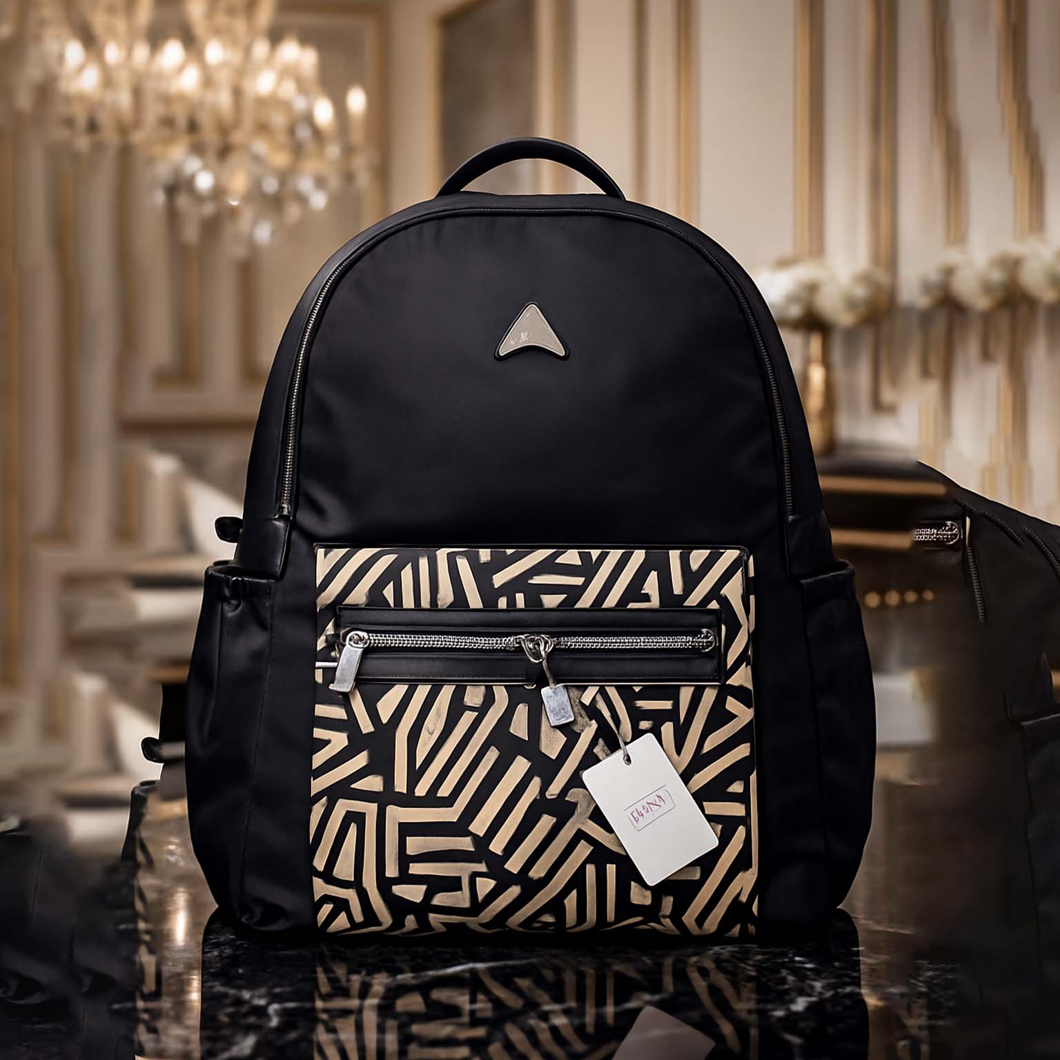 Urban Luxe Geometric Print Backpack
