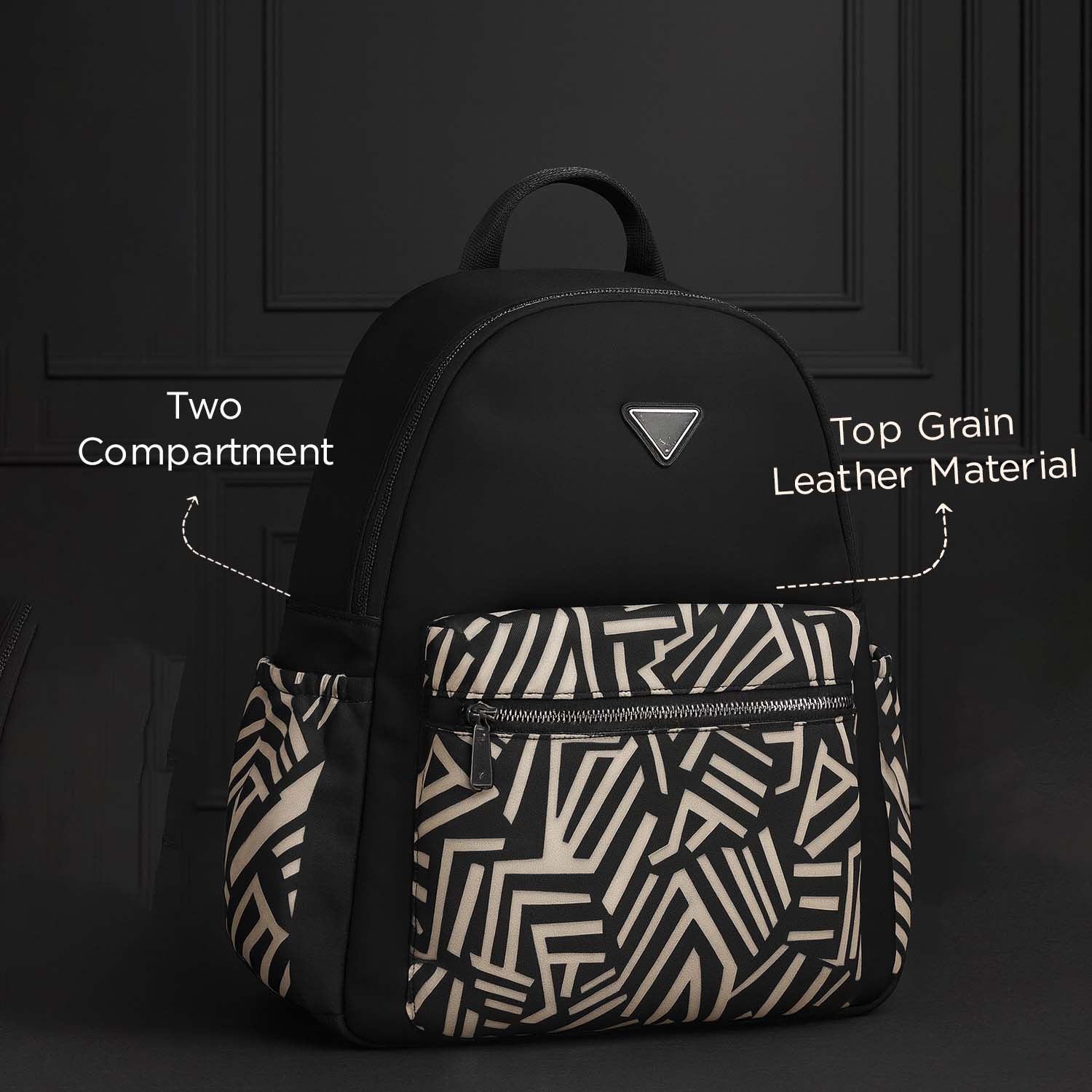 Urban Luxe Geometric Print Backpack