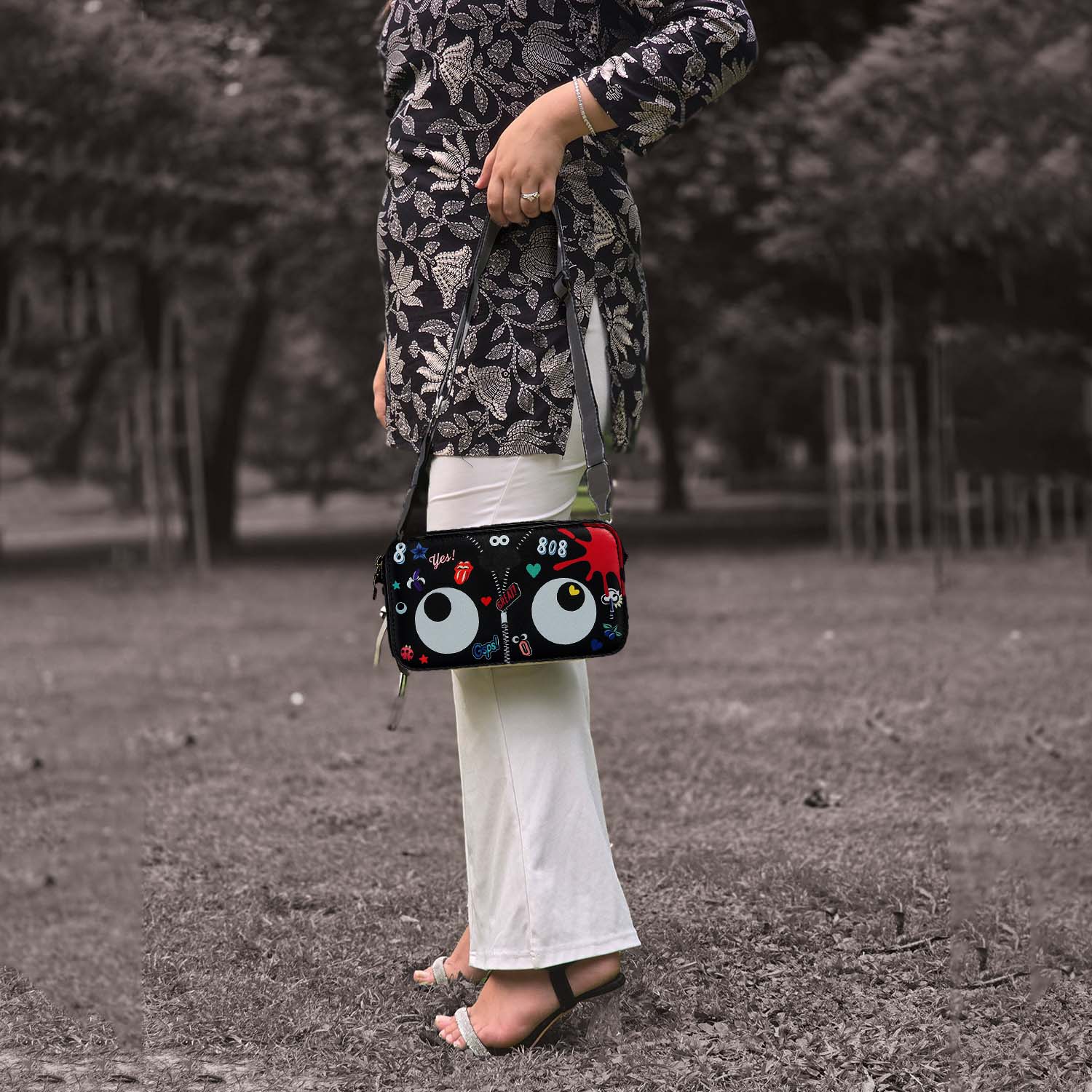 Graffiti Pop Eye Crossbody Bag