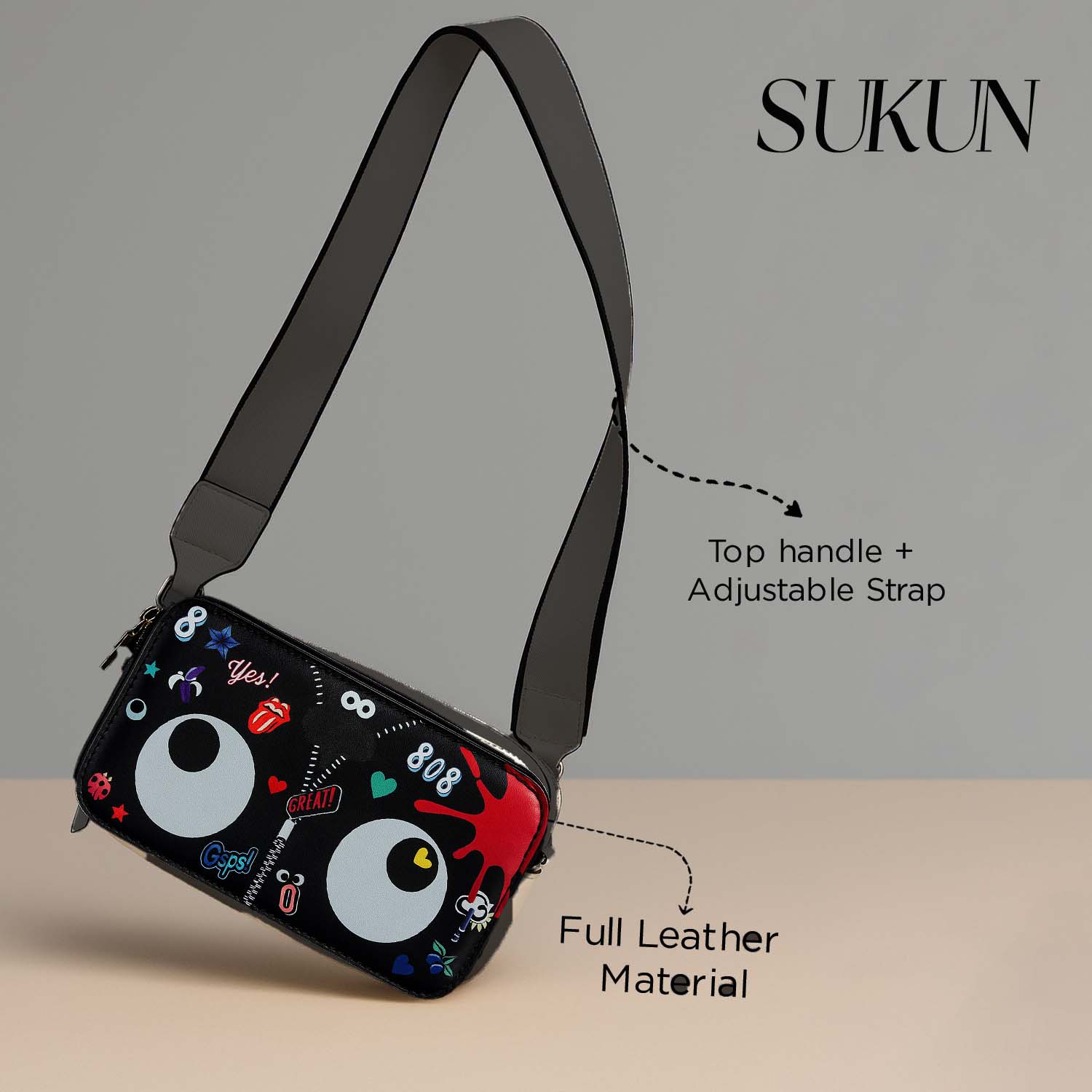 Graffiti Pop Eye Crossbody Bag