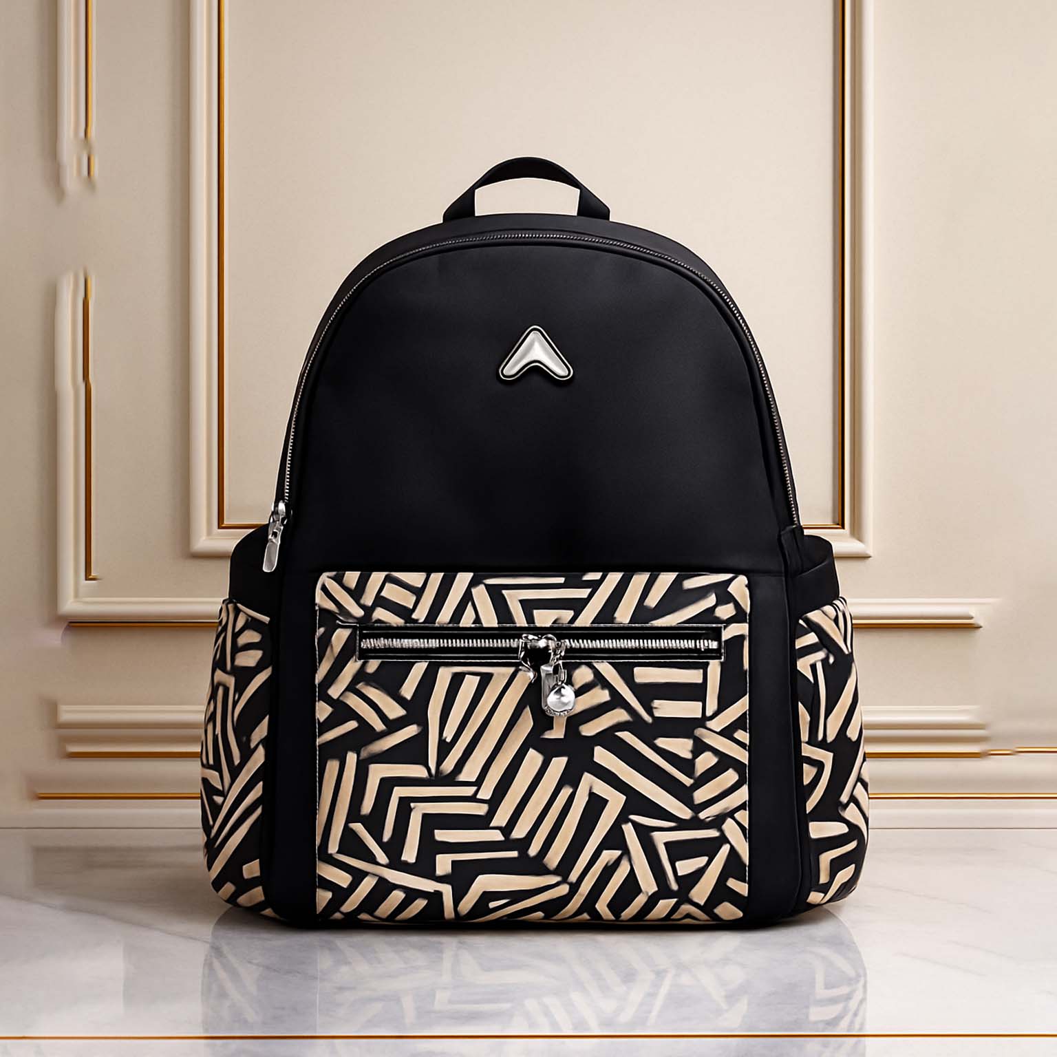Urban Luxe Geometric Print Backpack