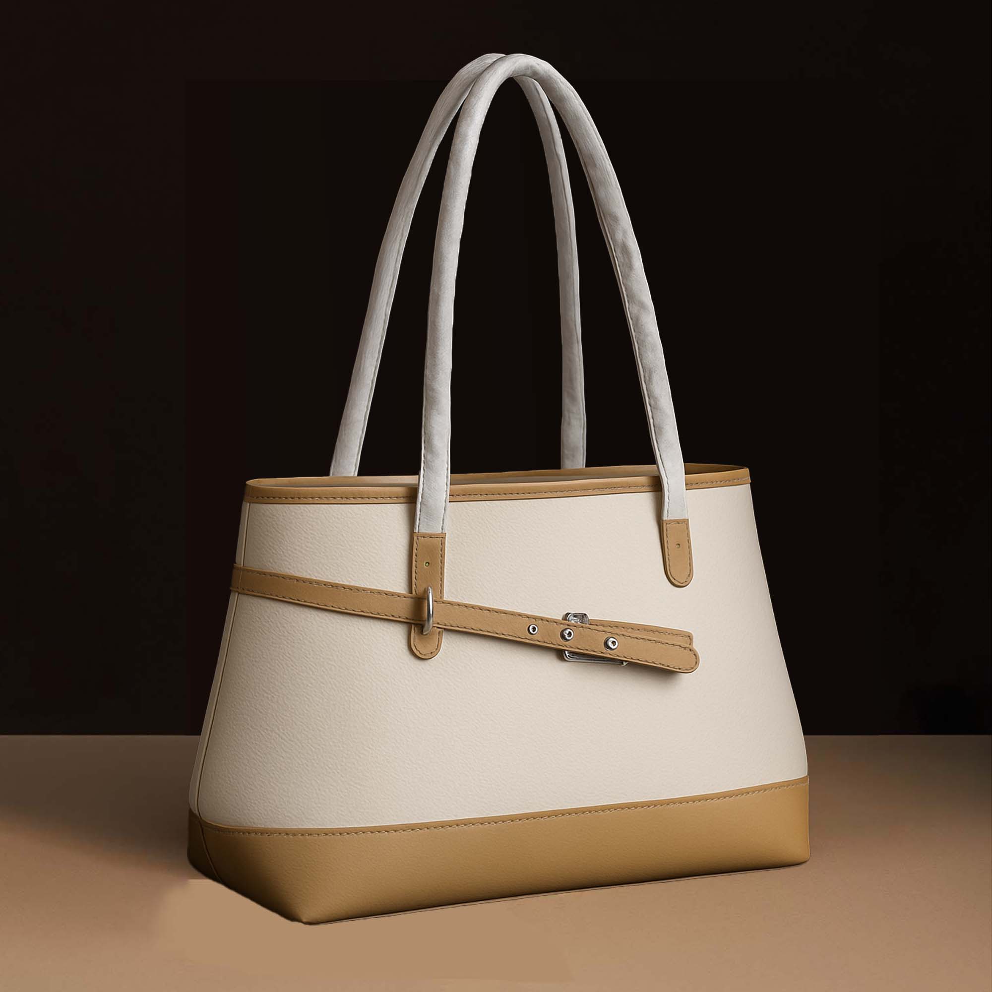 Classic Buckled Beige Bag