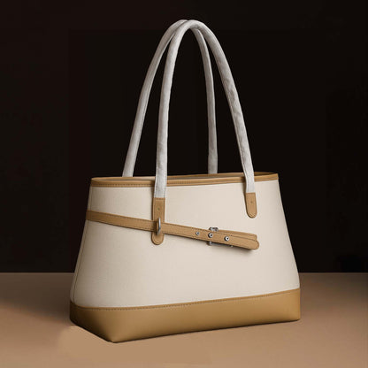 Classic Buckled Beige Bag